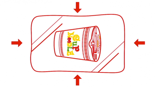 Shrink-wrap the cup.