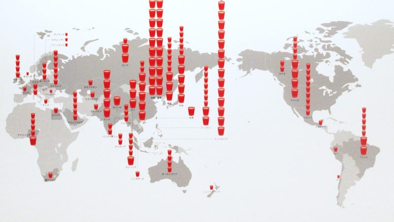 日本で生まれたインスタントラーメンは、全世界で1年間に約1,000億食が食べられる世界食になりました。